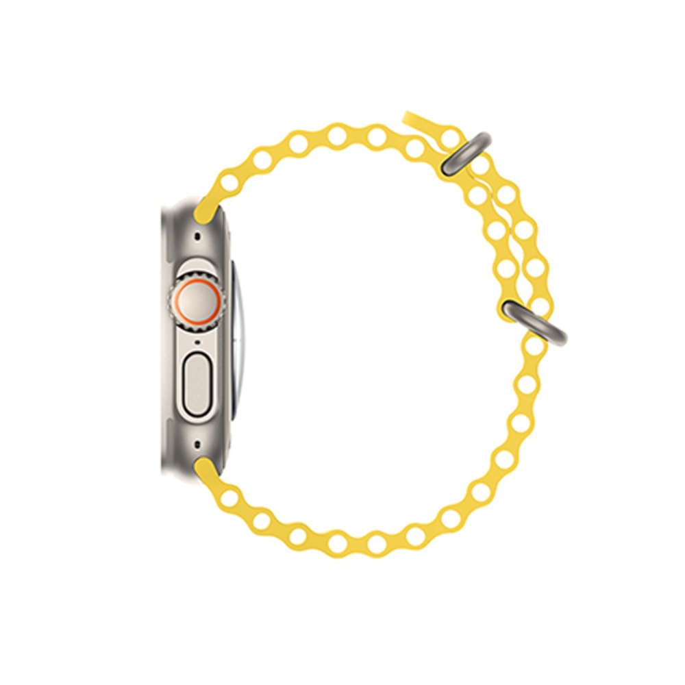 Ремешок силиконовый Hoco iWatch WA12 marine double buckle 42/ 44/ 45/ 49mm yellow