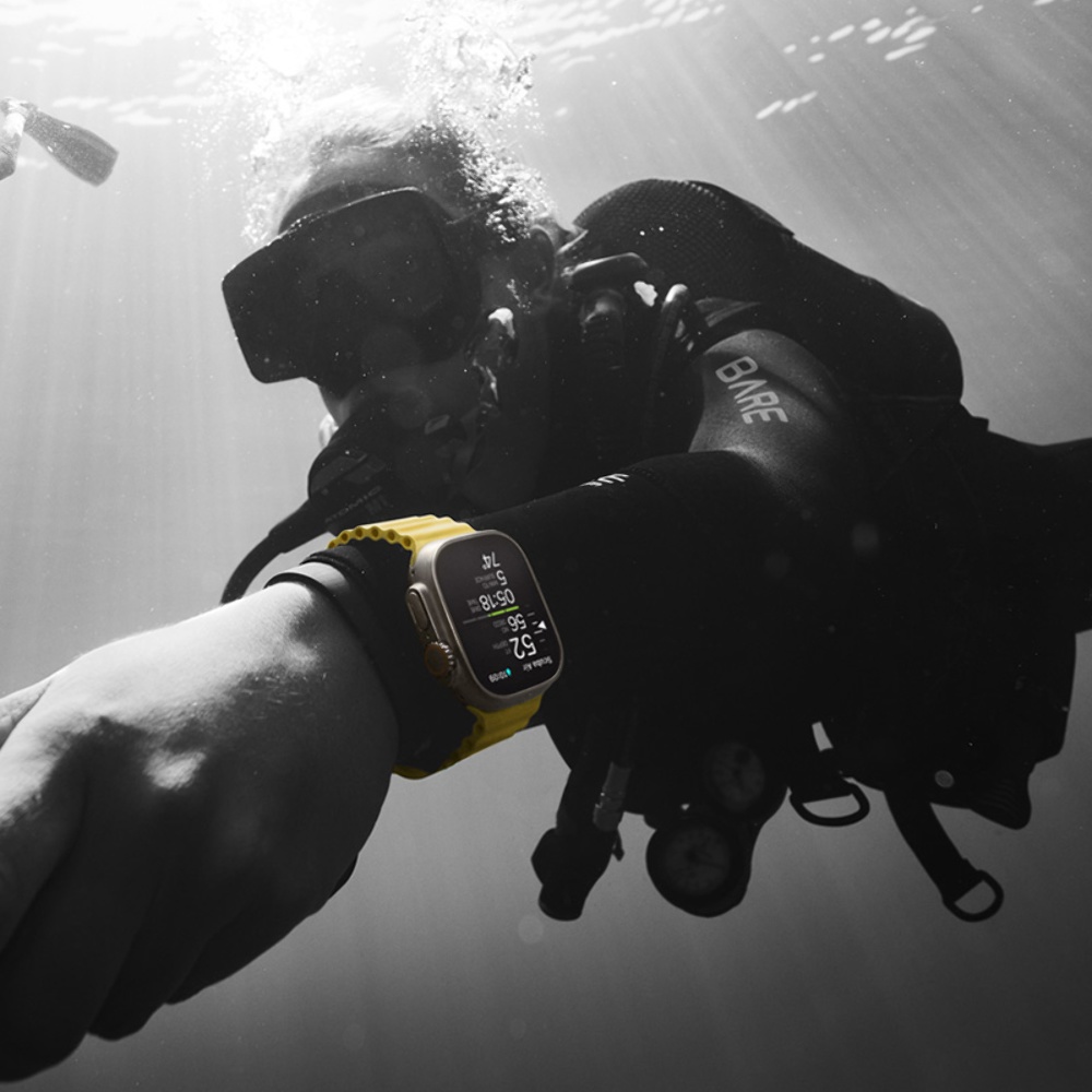 Ремешок силиконовый Hoco iWatch WA12 marine double buckle 42/ 44/ 45/ 49mm yellow