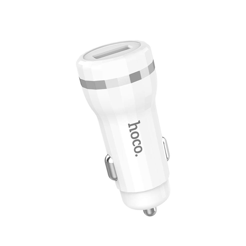 Автомобильное зарядное устройство Hoco Z27A USB QC 18W белое
