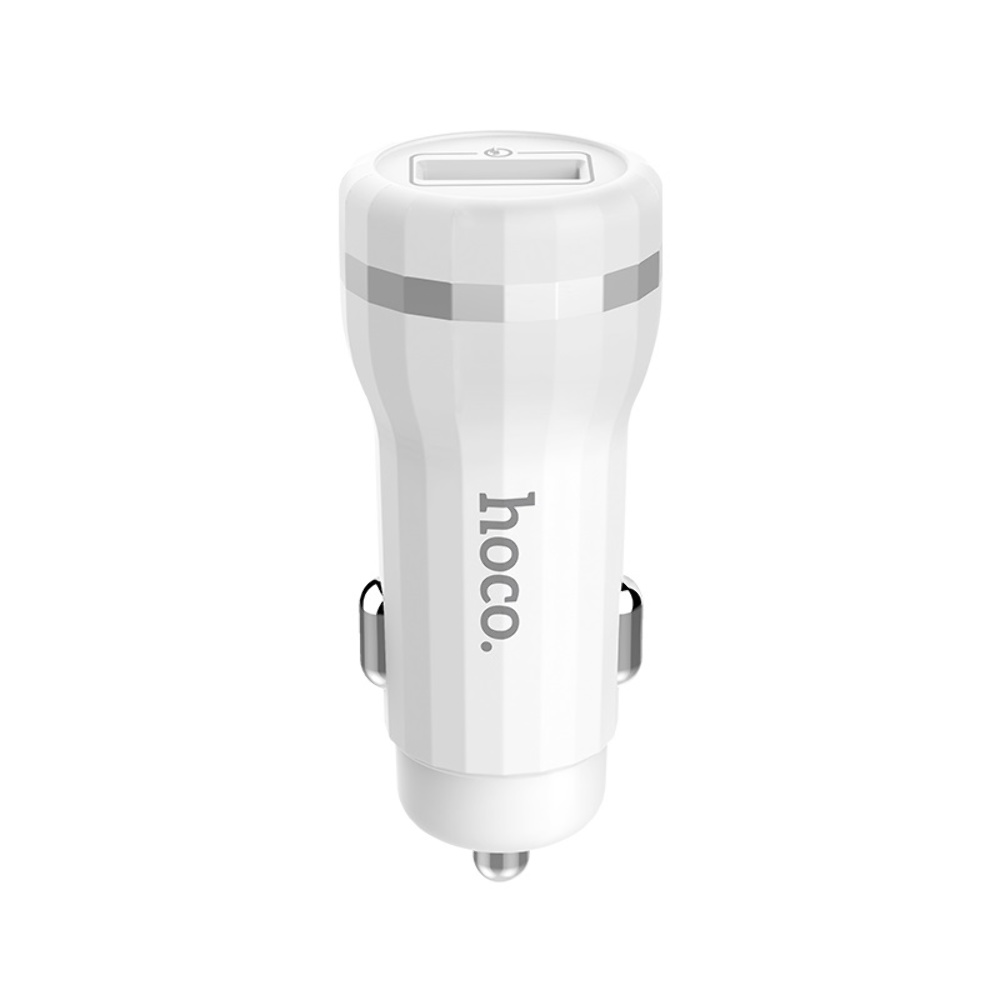 Автомобильное зарядное устройство Hoco Z27A USB QC 18W белое