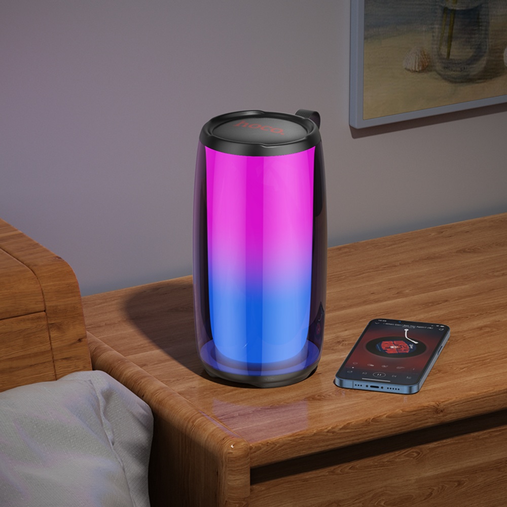 Портативная Bluetooth колонка Hoco HC18 TWS с LED подсветкой black
