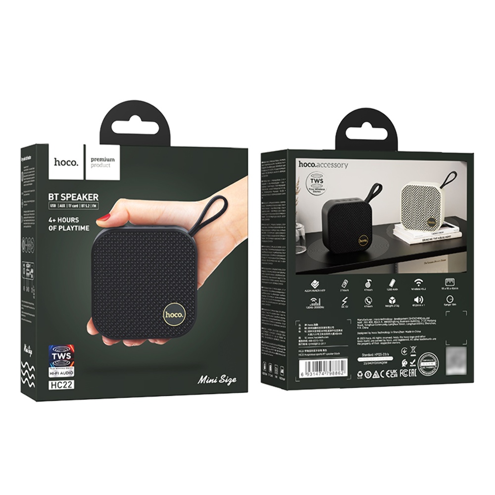 Портативная Bluetooth колонка Hoco HC22 TWS black