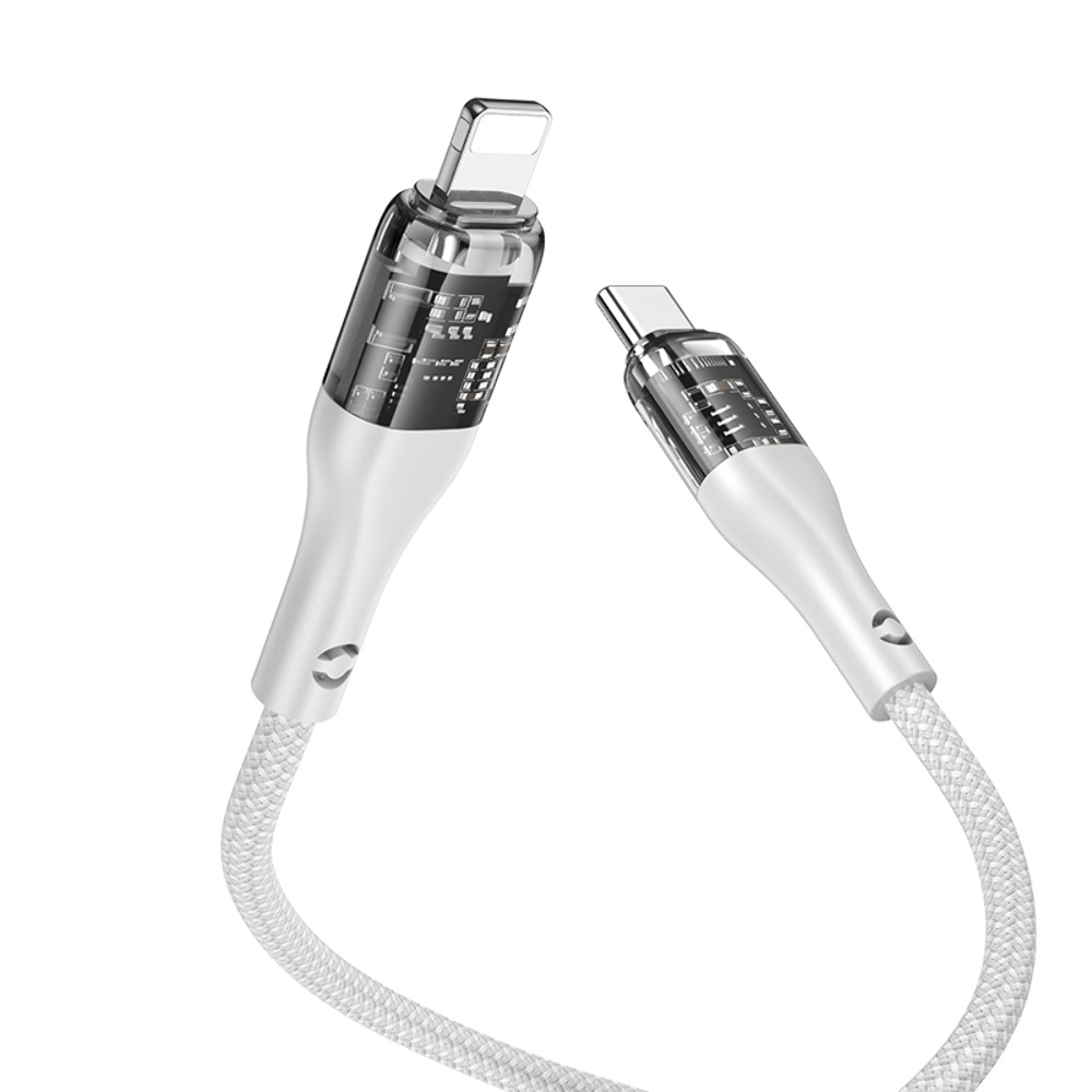 Кабель Hoco U115 с дисплеем Type-C to Lightning PD 1.2m grey