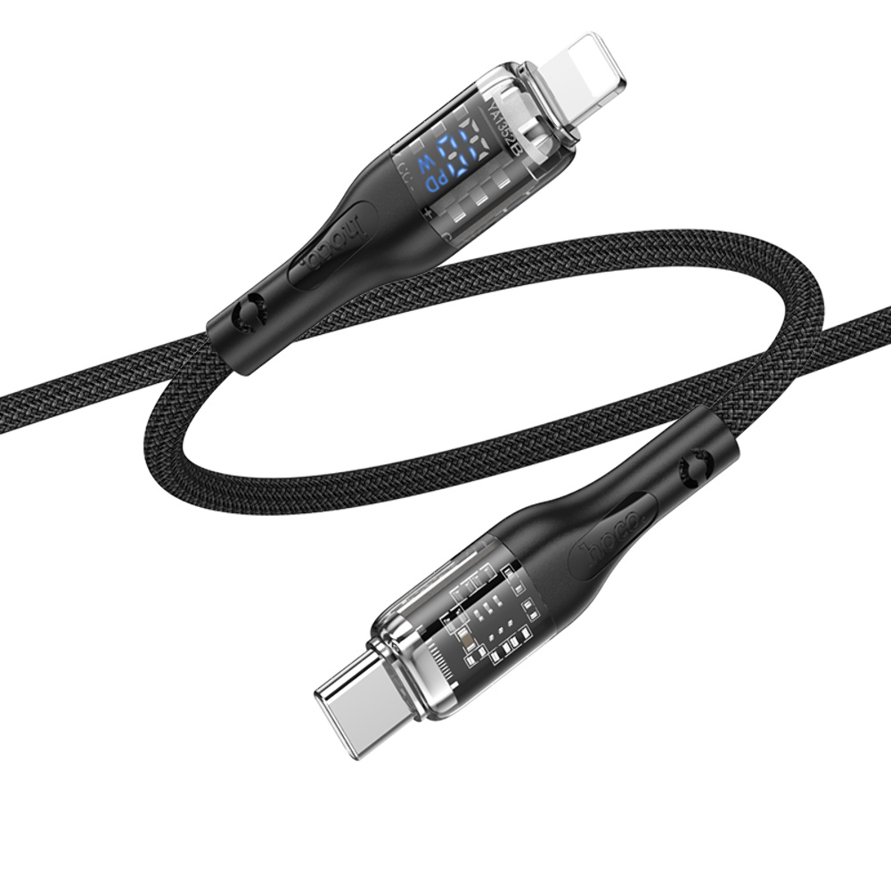 Кабель Hoco U115 с дисплеем Type-C to Lightning PD 1.2m black