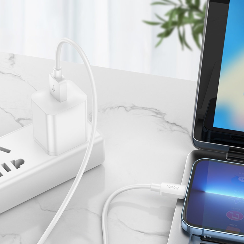 Кабель Hoco X96 USB to Lightning 1m white