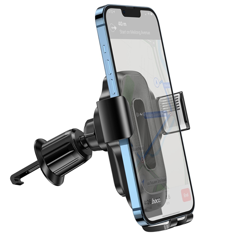 Автодержатель Hoco HW2 с беспроводной зарядкой 15W black