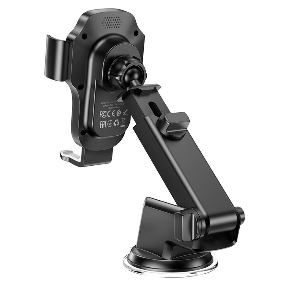 Автодержатель Hoco HW3 с беспроводной зарядкой 15W black