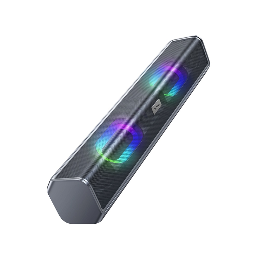 Портативная Bluetooth колонка Hoco BS49 саундбар с LED подсветкой metal grey