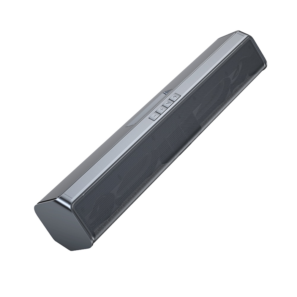 Портативная Bluetooth колонка Hoco BS49 саундбар с LED подсветкой metal grey