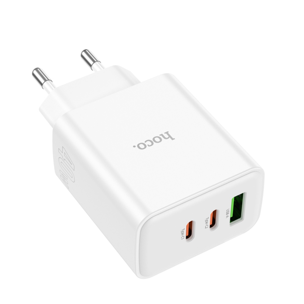 Сетевое зарядное устройство Hoco C126A USB/ 2 Type-C PD 40W белое
