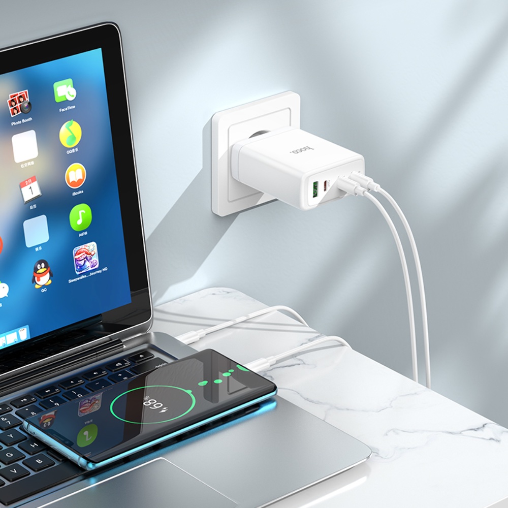 Сетевое зарядное устройство Hoco N31 PD100W 3C1A белое