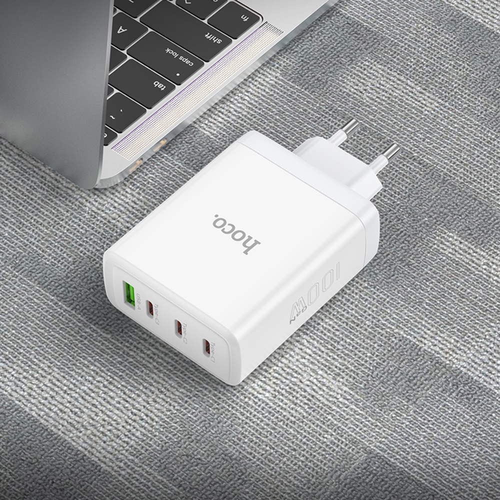 Сетевое зарядное устройство Hoco N31 PD100W 3C1A белое