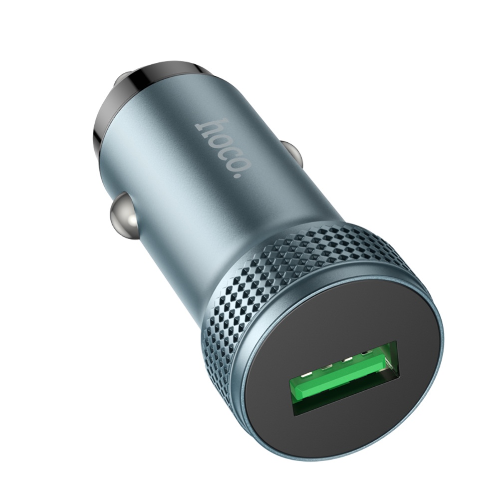 Автомобильное зарядное устройство Hoco Z49A USB QC 18W серое
