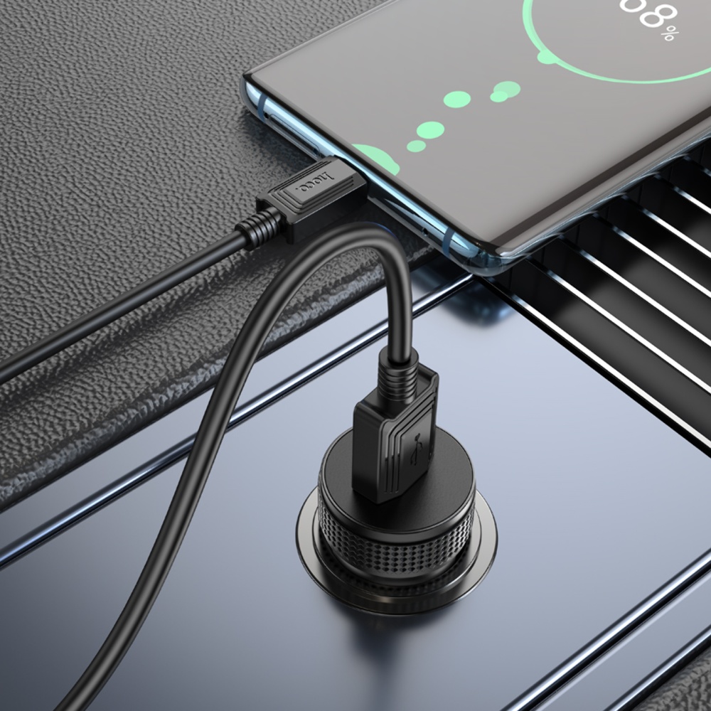 Автомобильное зарядное устройство Hoco Z49A USB QC 18W черное