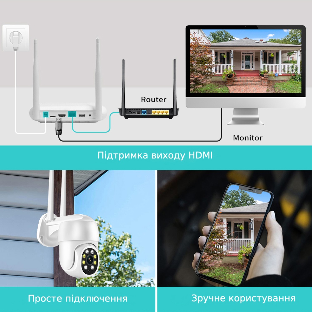 Комплект видеонаблюдения Loosafe 131211-LS-N 4CH 4 IP камеры и NVR видеорегистратор белый