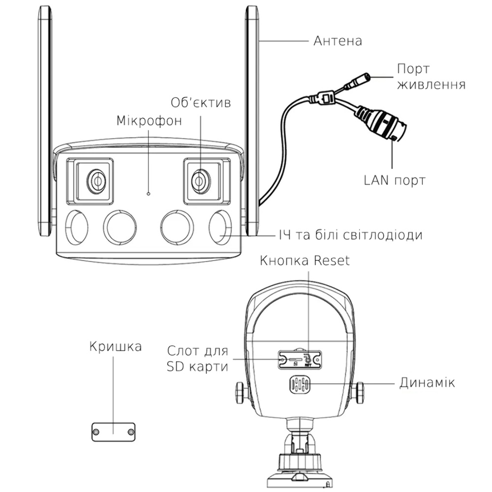 IP-камера видеонаблюдения Loosafe LS-A2-2K белая