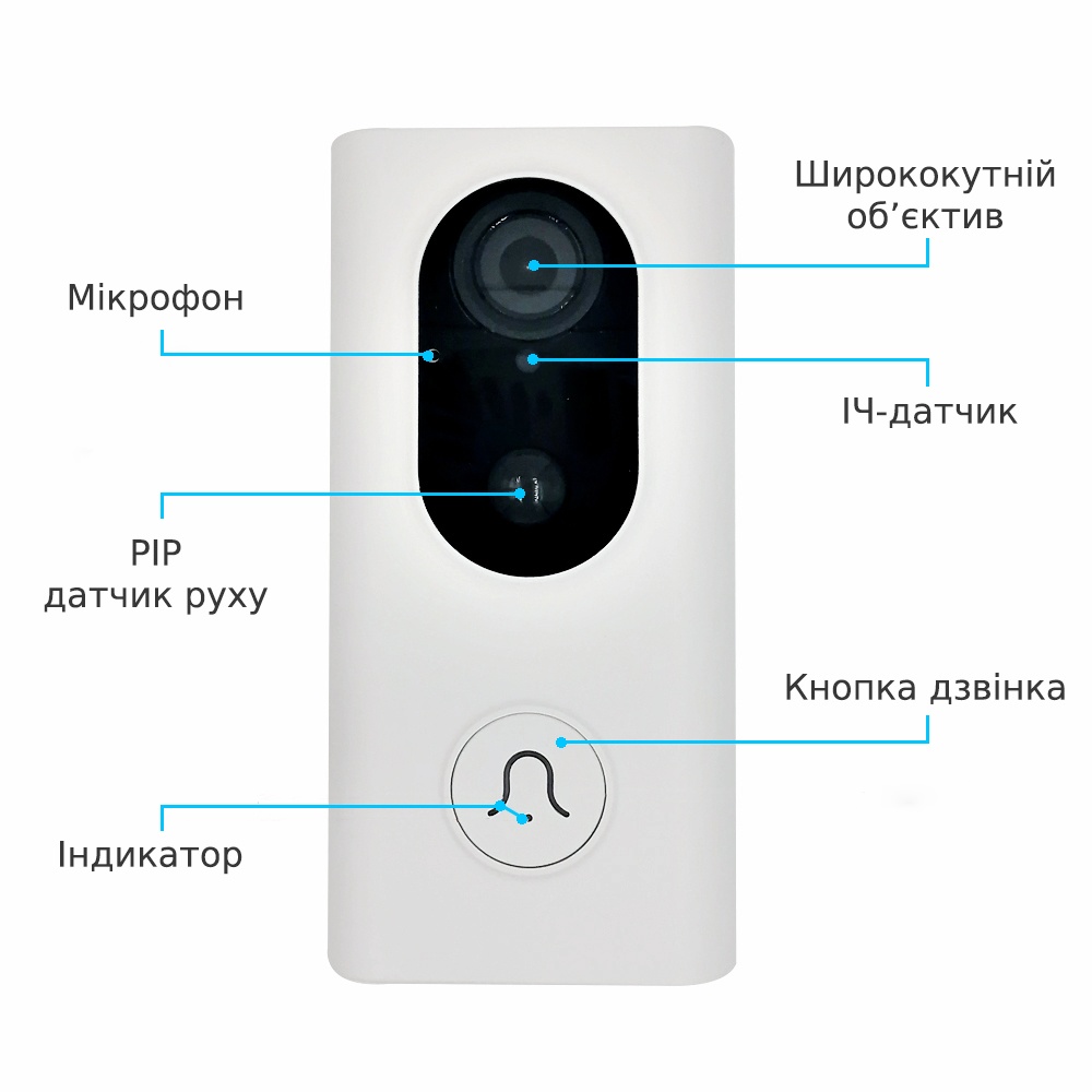 IP-камера видеодомофон Loosafe LS-ML10 Door bell белая