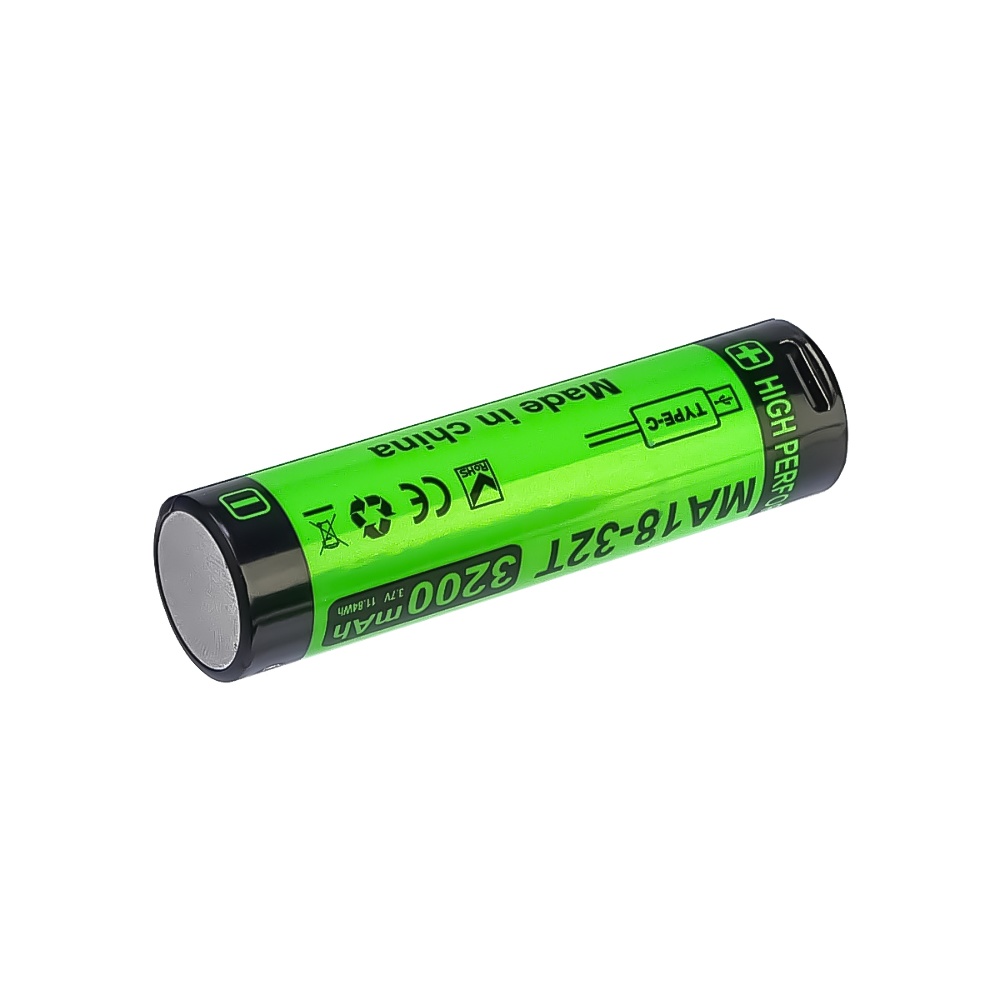 Аккумулятор 18650 Li-ion 3200 mAh 3.7V 8A с защитой и Type-C (Размер 18.6* 71 мм)