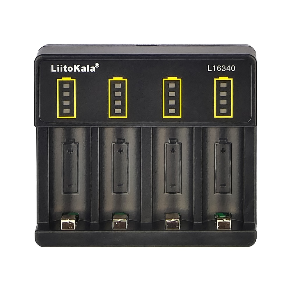 Сетевое зарядное устройство с тестером LiitoKala Lii-L16340 для аккумуляторов 16340 (CR123A), 4 слота
