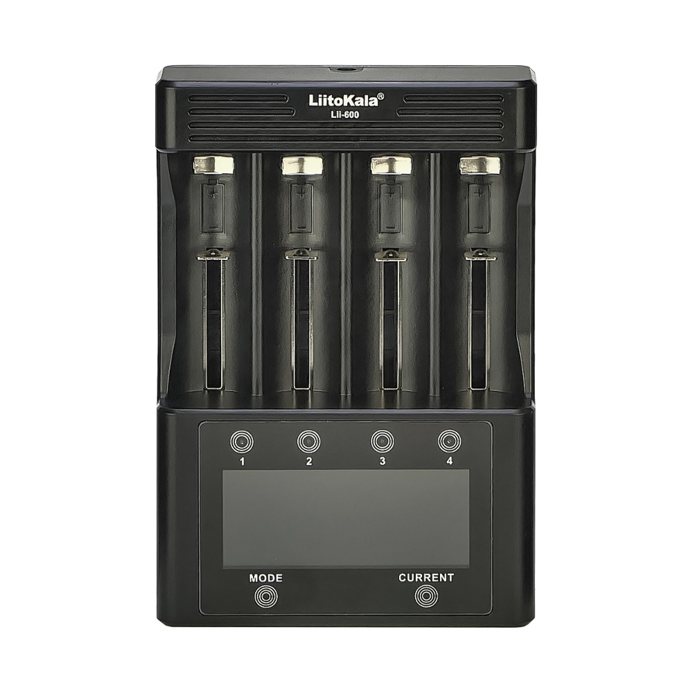 Сетевое зарядное устройство с тестером LiitoKala Lii-600 для аккумуляторов 18650/ АА/ ААА и других, 4 слота