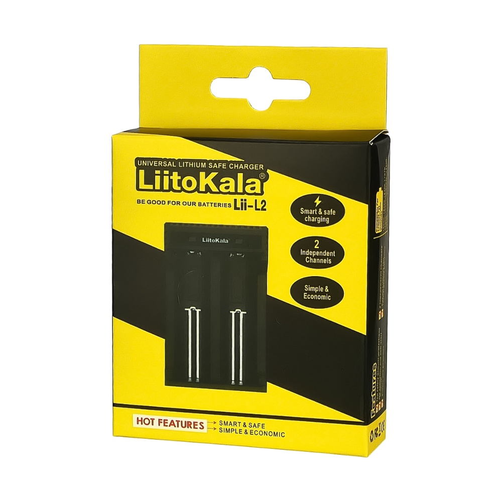 Сетевое зарядное устройство LiitoKala Lii-L2 для аккумуляторов 18650/ АА/ ААА и других, 2 слота