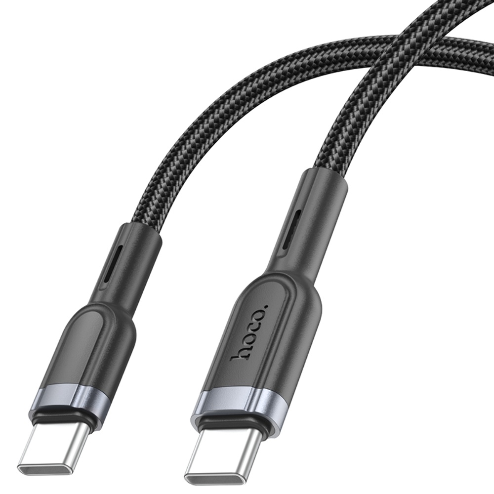 Кабель Hoco U117 с индикатором Type-C to Type-C PD 60W 1.2m black