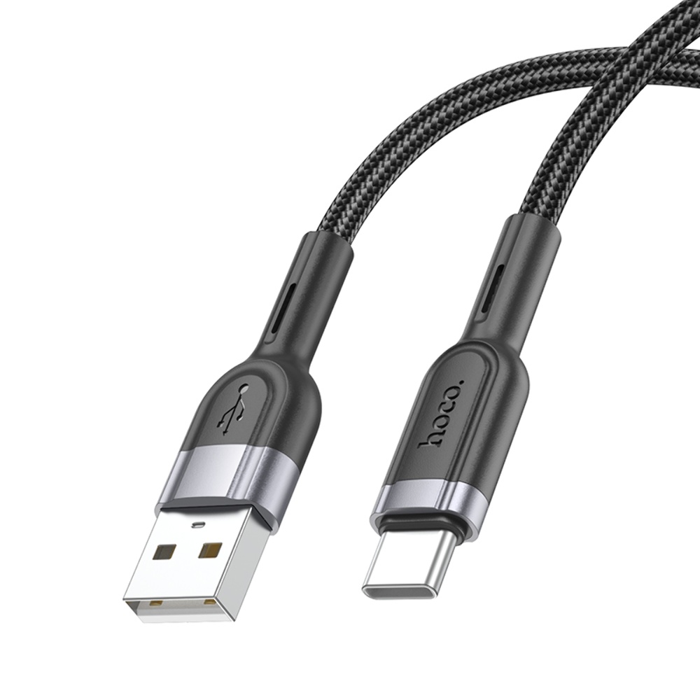 Кабель Hoco U117 с индикатором USB to Type-C 1.2m black