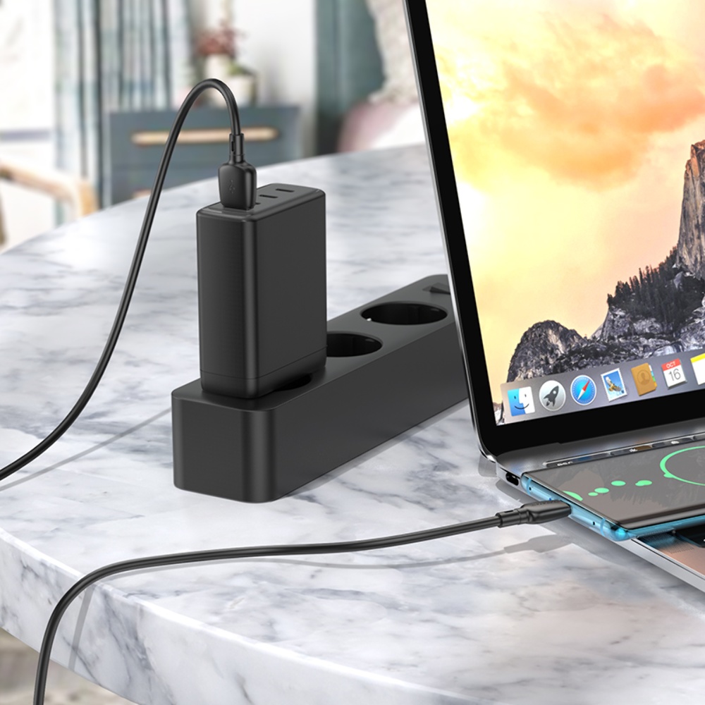 Кабель Borofone BX93 USB to Type-C QC 27W 1m black