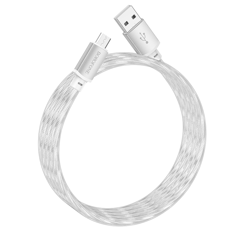 Кабель Borofone BX95 USB to MicroUSB 1m silver