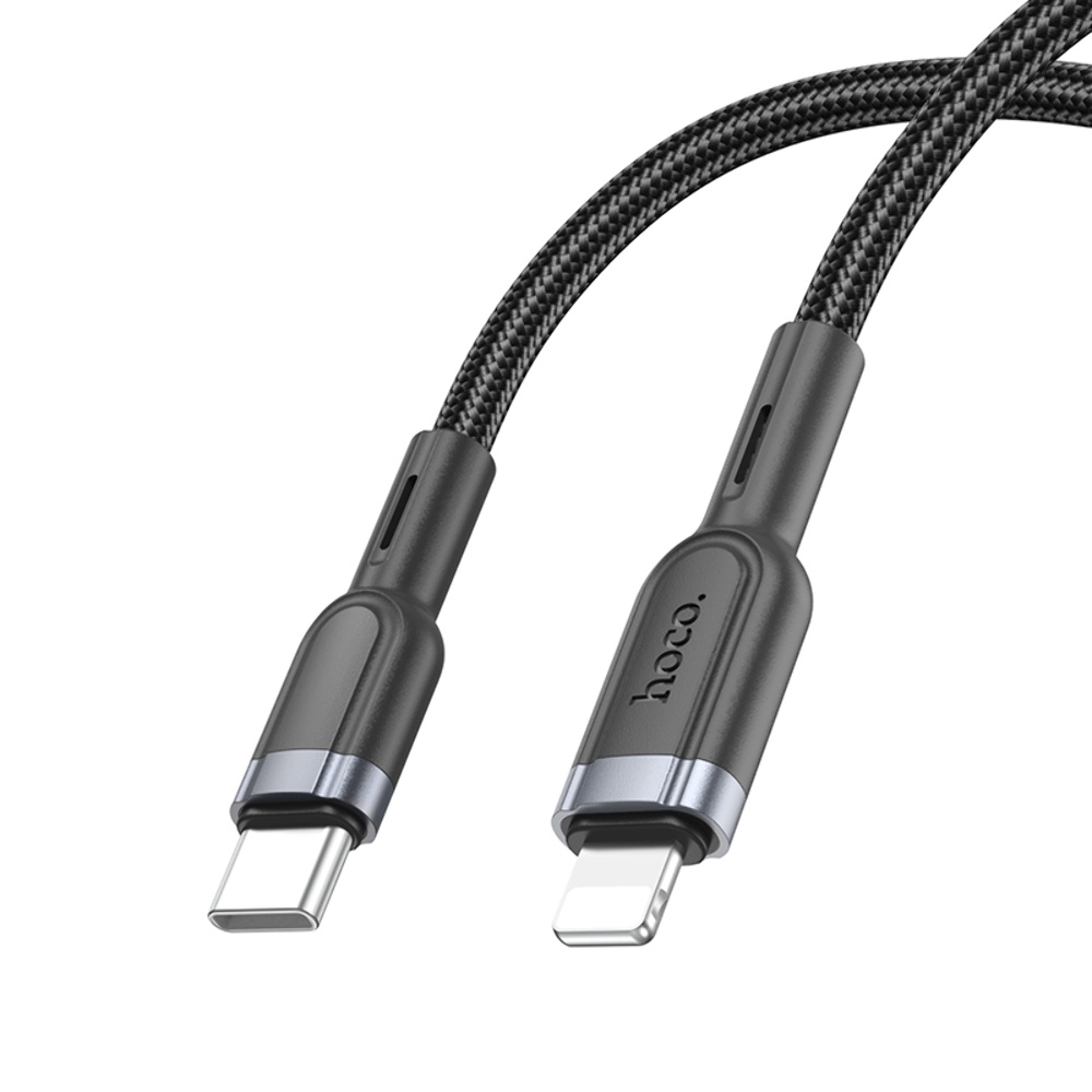 Кабель Hoco U117 с индикатором Type-C to Lightning PD 1.2m black