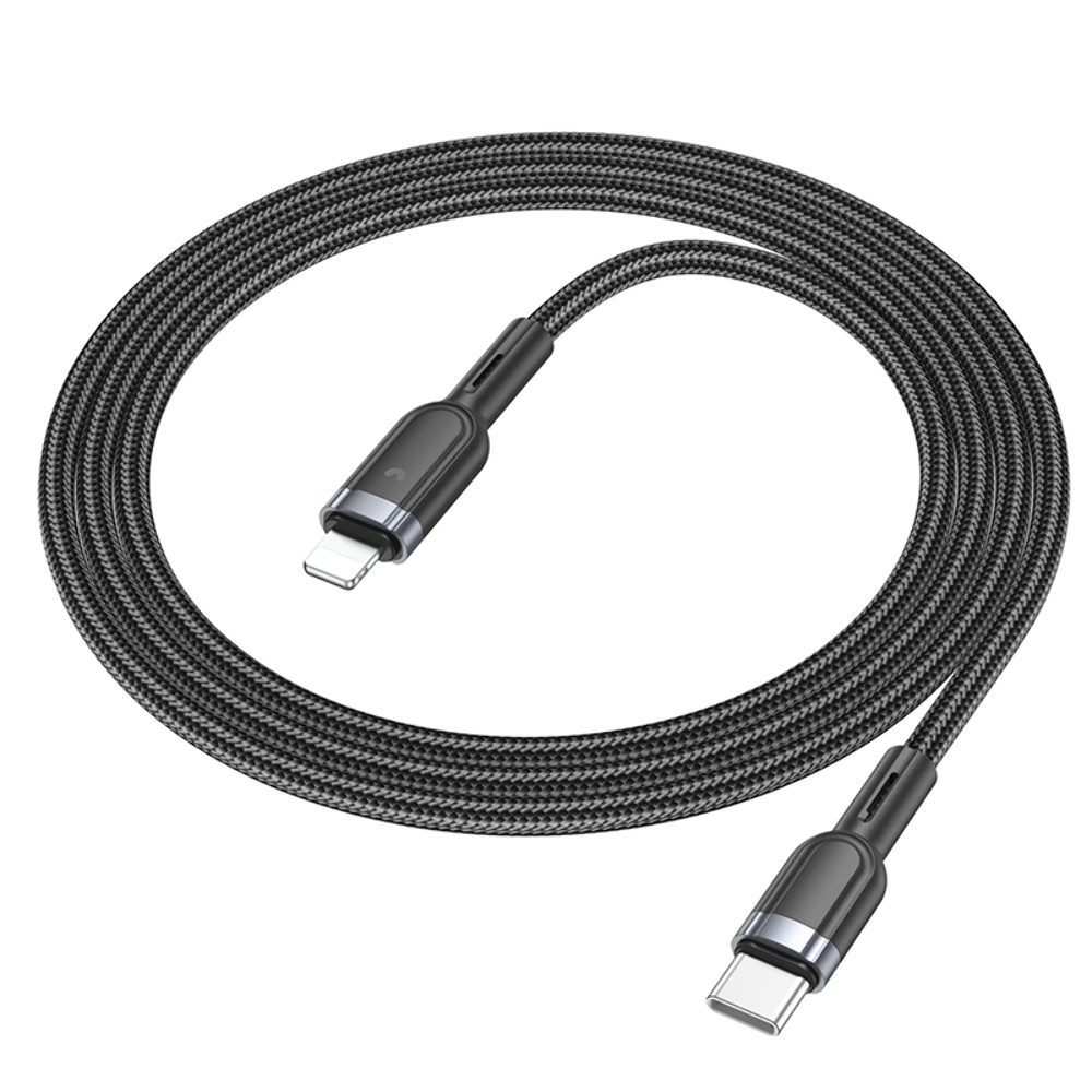 Кабель Hoco U117 с индикатором Type-C to Lightning PD 1.2m black