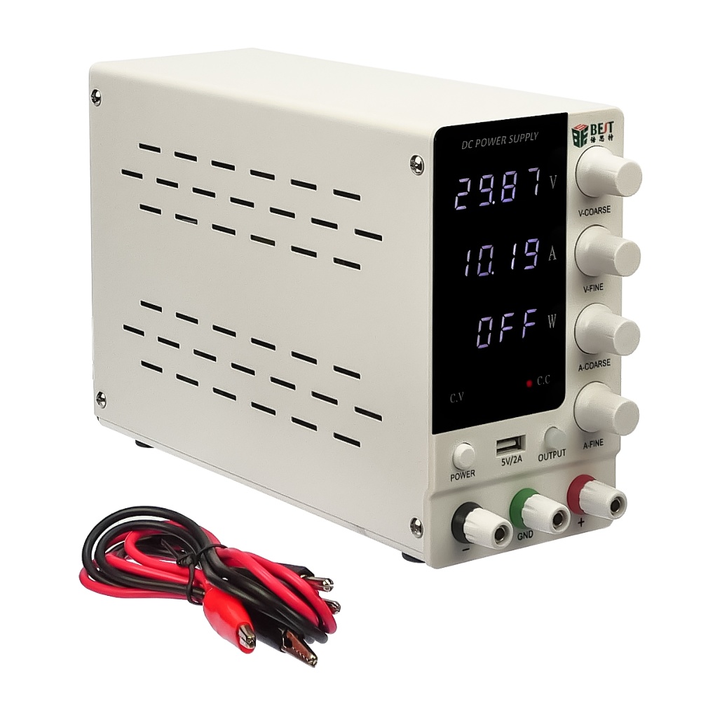 Блок питания лабораторный Best BST-3010D, 30V 10A, импульсный, с цифровой индикацией (V/A/W), USB 5V/2A