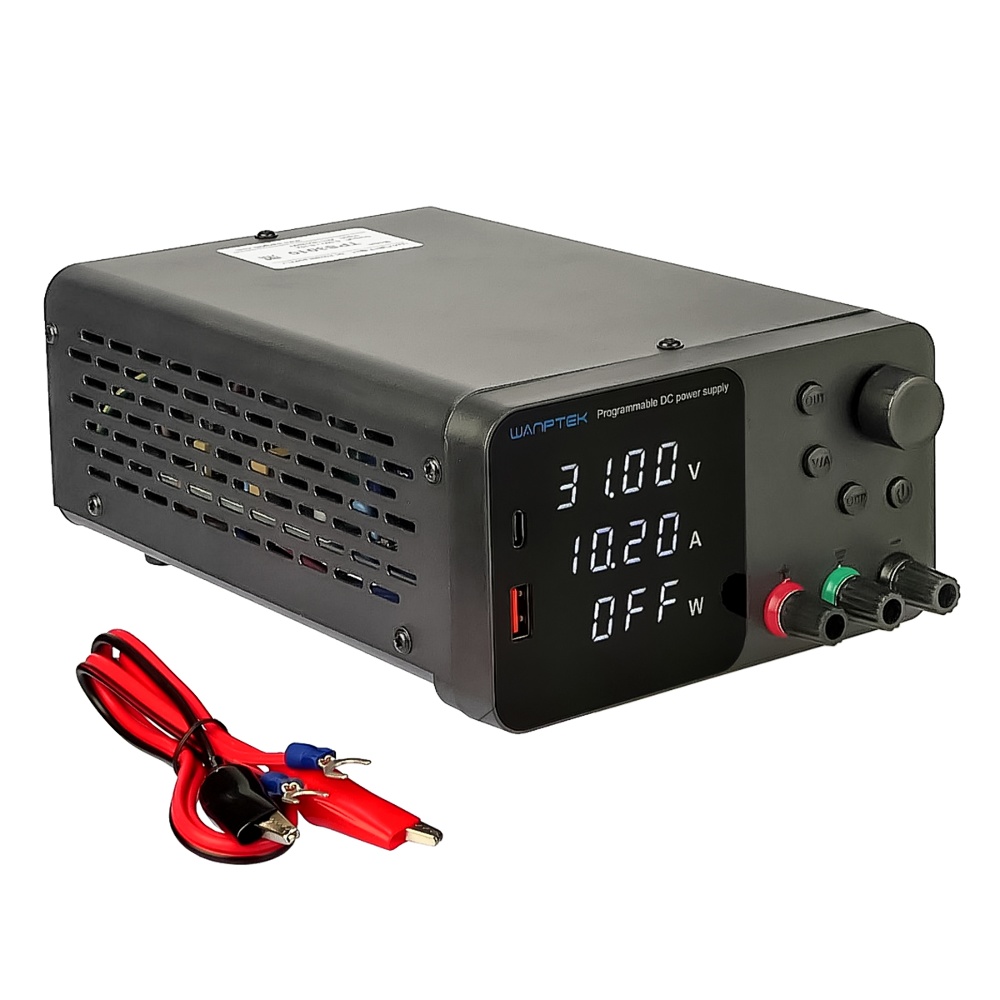 Блок питания лабораторный Wanptek TPS3010, 30V, 10A, импульсный, с цифровой индикацией (V/A/W), USB A/ Type-C
