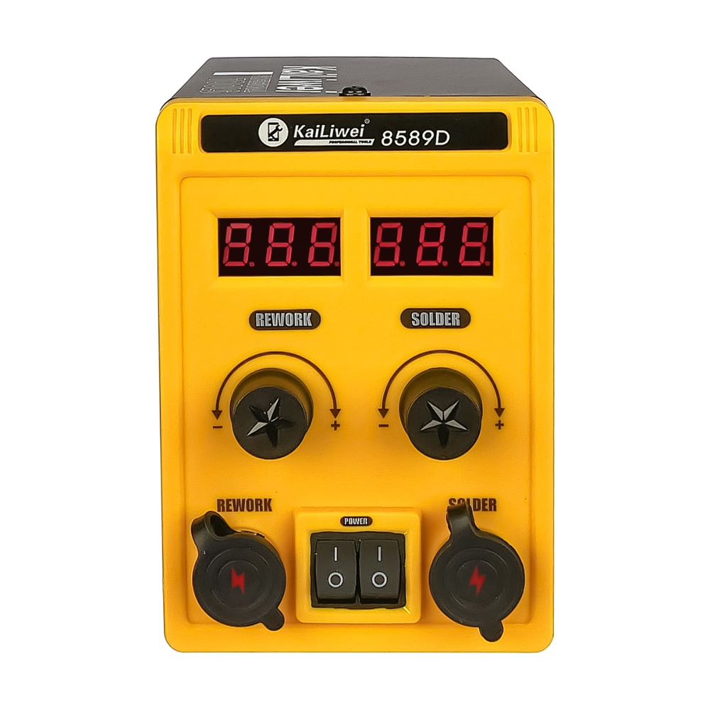Паяльная станция KaiLiwei 8589D, фен с датчиком наклона (700W), паяльник с термоэлементом Hakko (60W), цифровая индикация