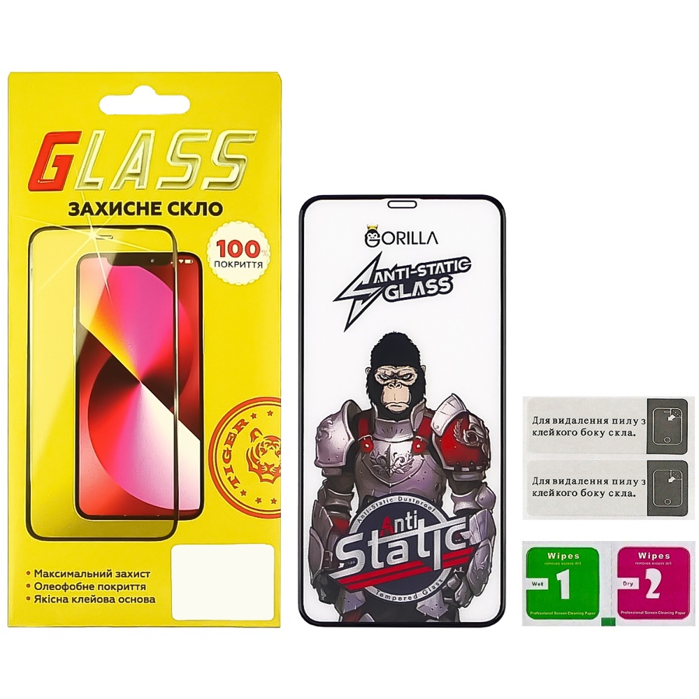 Защитное стекло для Apple iPhone XS Max/ 11 Pro Max Full Glue Anti-Static (0.3 мм, чёрное)