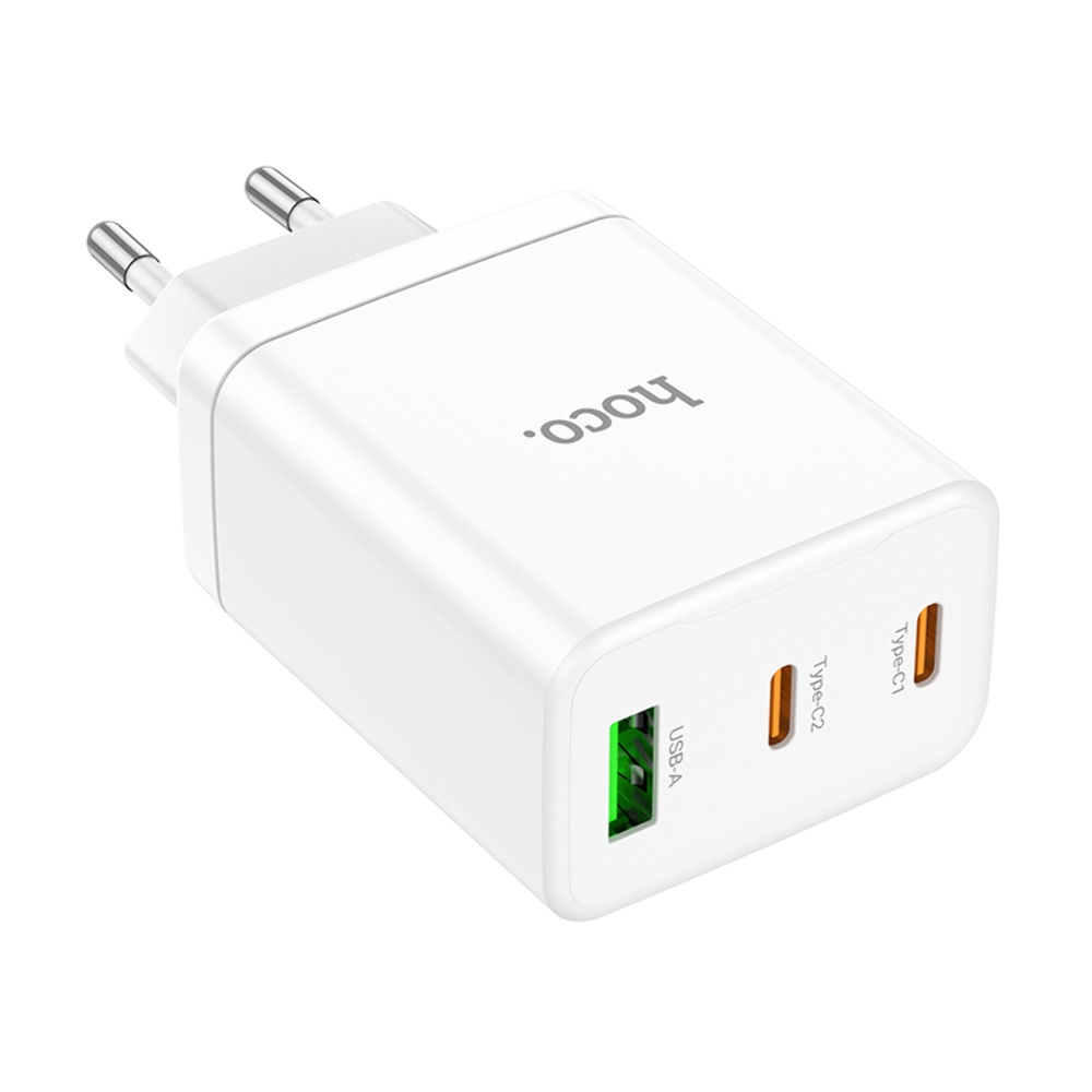 Сетевое зарядное устройство Hoco N33 USB/ 2 Type-C PD 35W белое