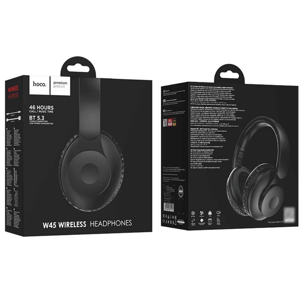 Беспроводные наушники Hoco W45 накладные black