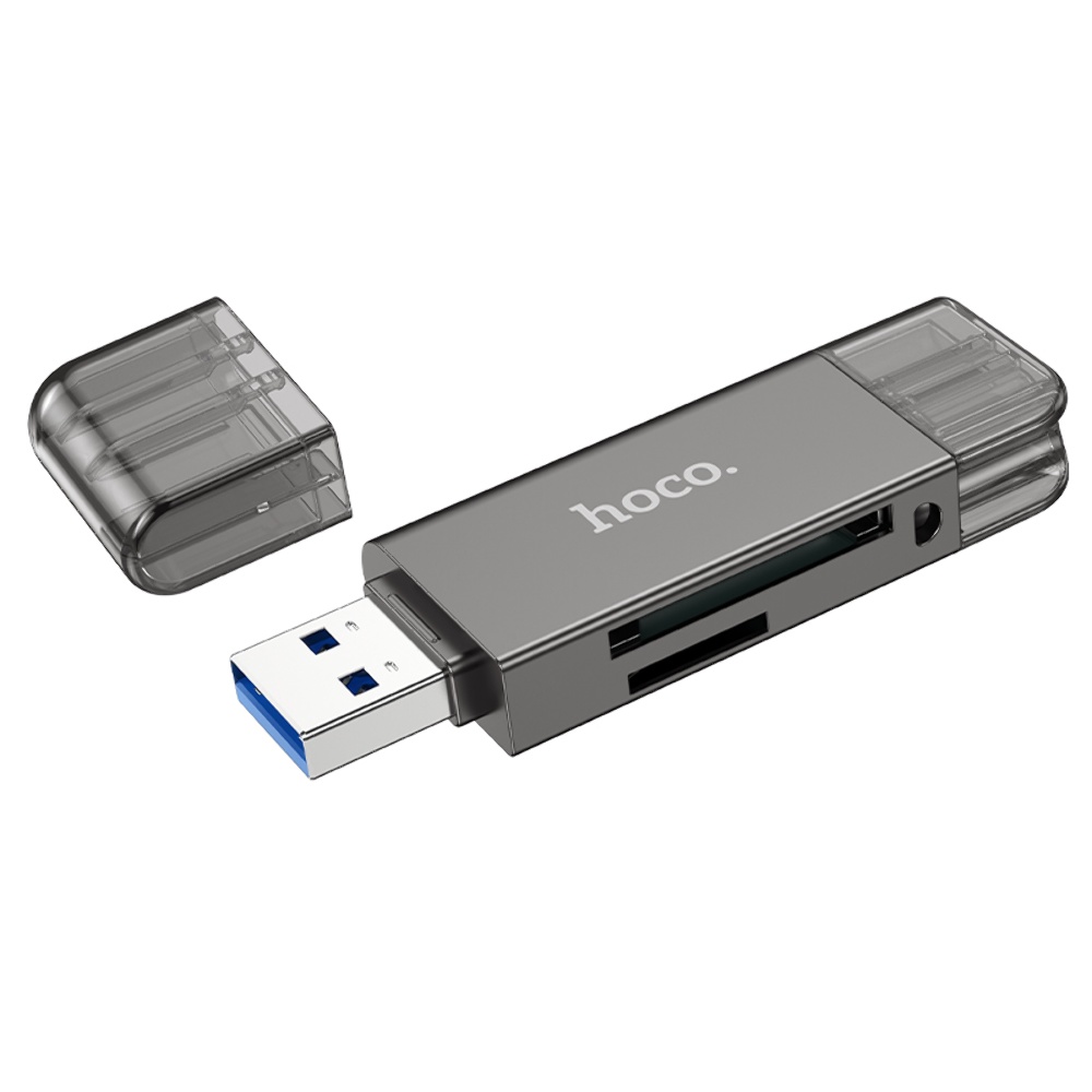 Адаптер переходник Hoco HB39 USB/ Type-C 3.0 серый