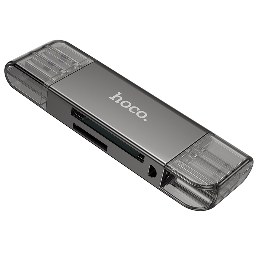 Адаптер переходник Hoco HB39 USB/ Type-C 3.0 серый