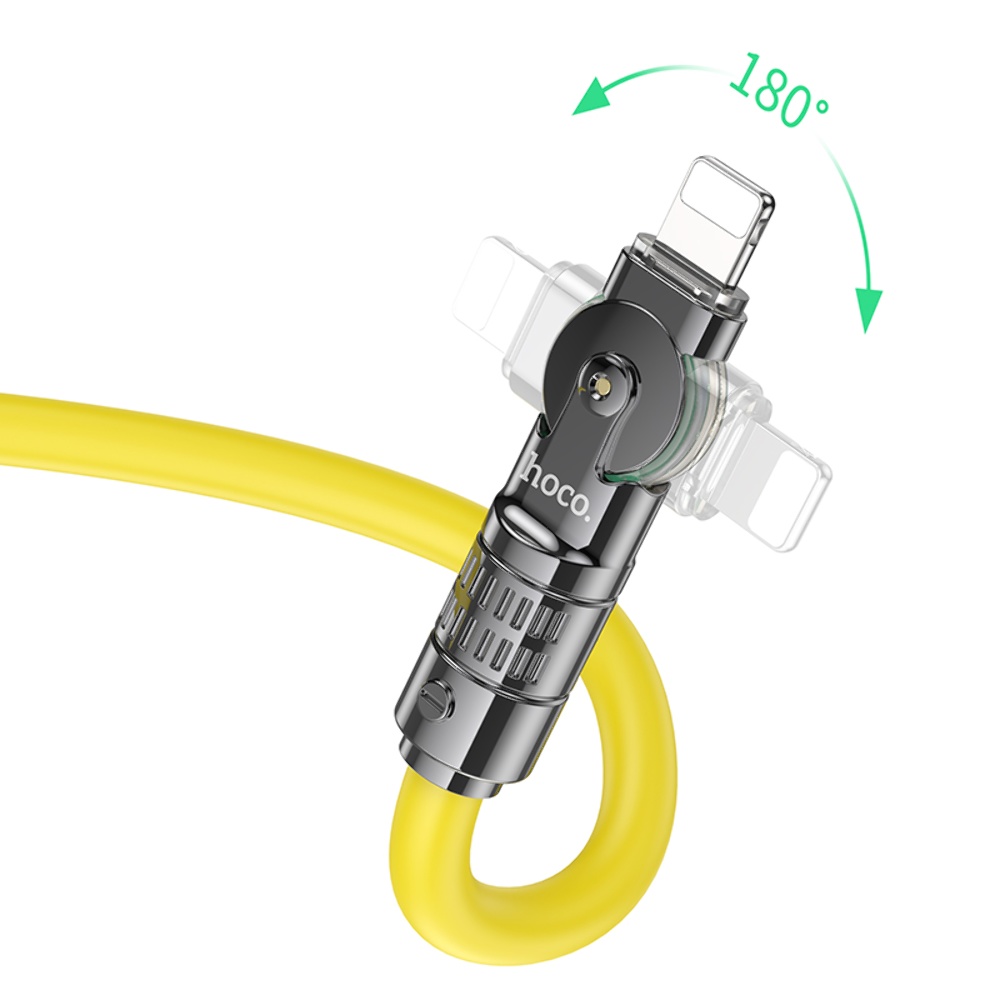 Кабель Hoco U118 с индикатором Type-C to Lightning PD 27W 1.2m yellow