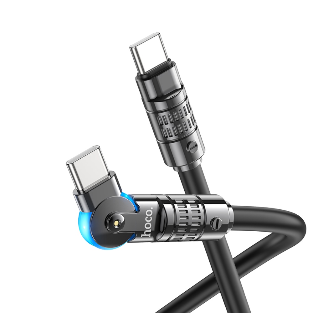 Кабель Hoco U118 с индикатором Type-C to Type-C PD 60W 1.2m black