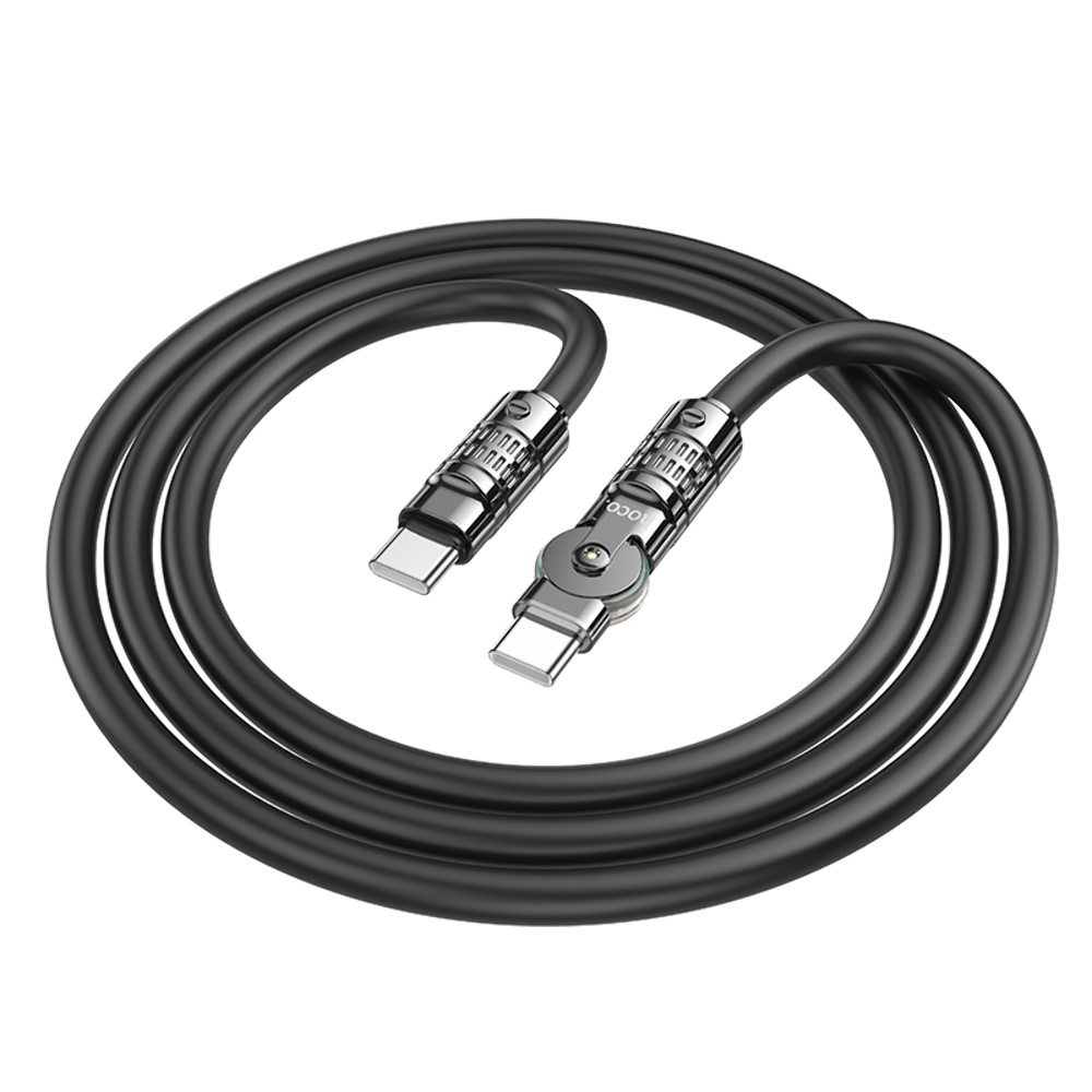Кабель Hoco U118 с индикатором Type-C to Type-C PD 60W 1.2m black
