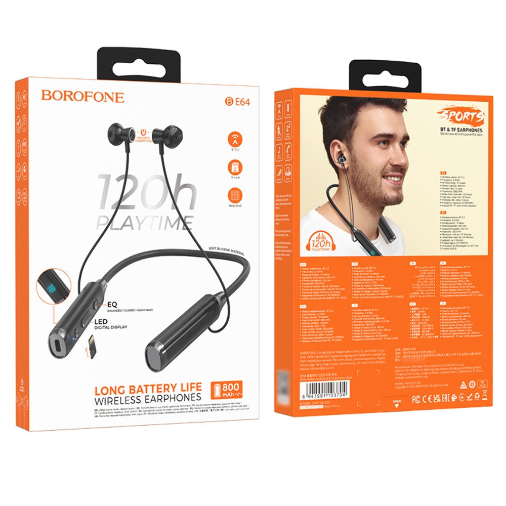 Беспроводные наушники Borofone BE64 вкладыши black
