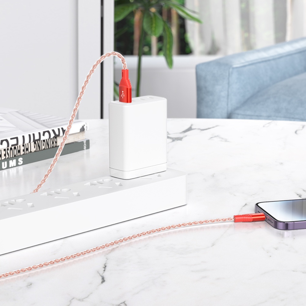 Кабель Borofone BX96 USB to Lightning 1m red