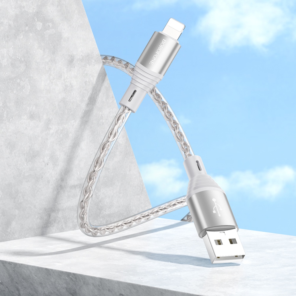 Кабель Borofone BX96 USB to Lightning 1m grey
