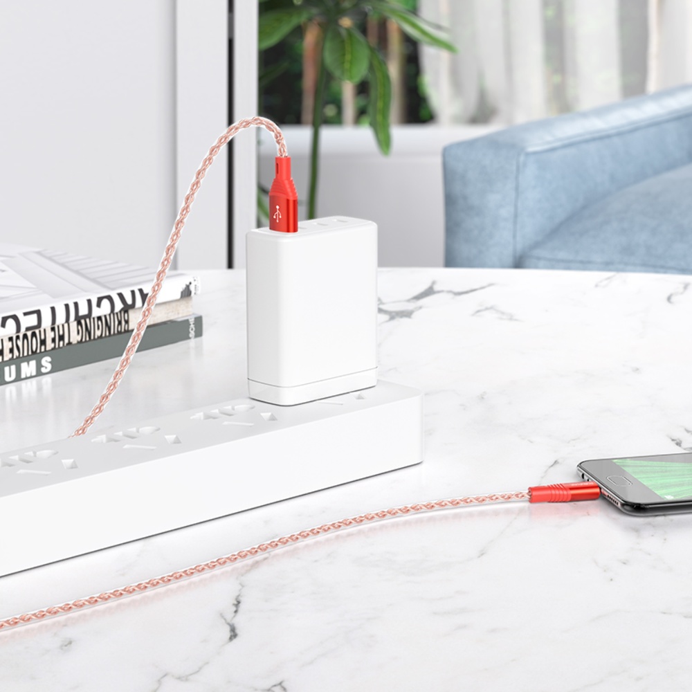 Кабель Borofone BX96 USB to MicroUSB 1m red