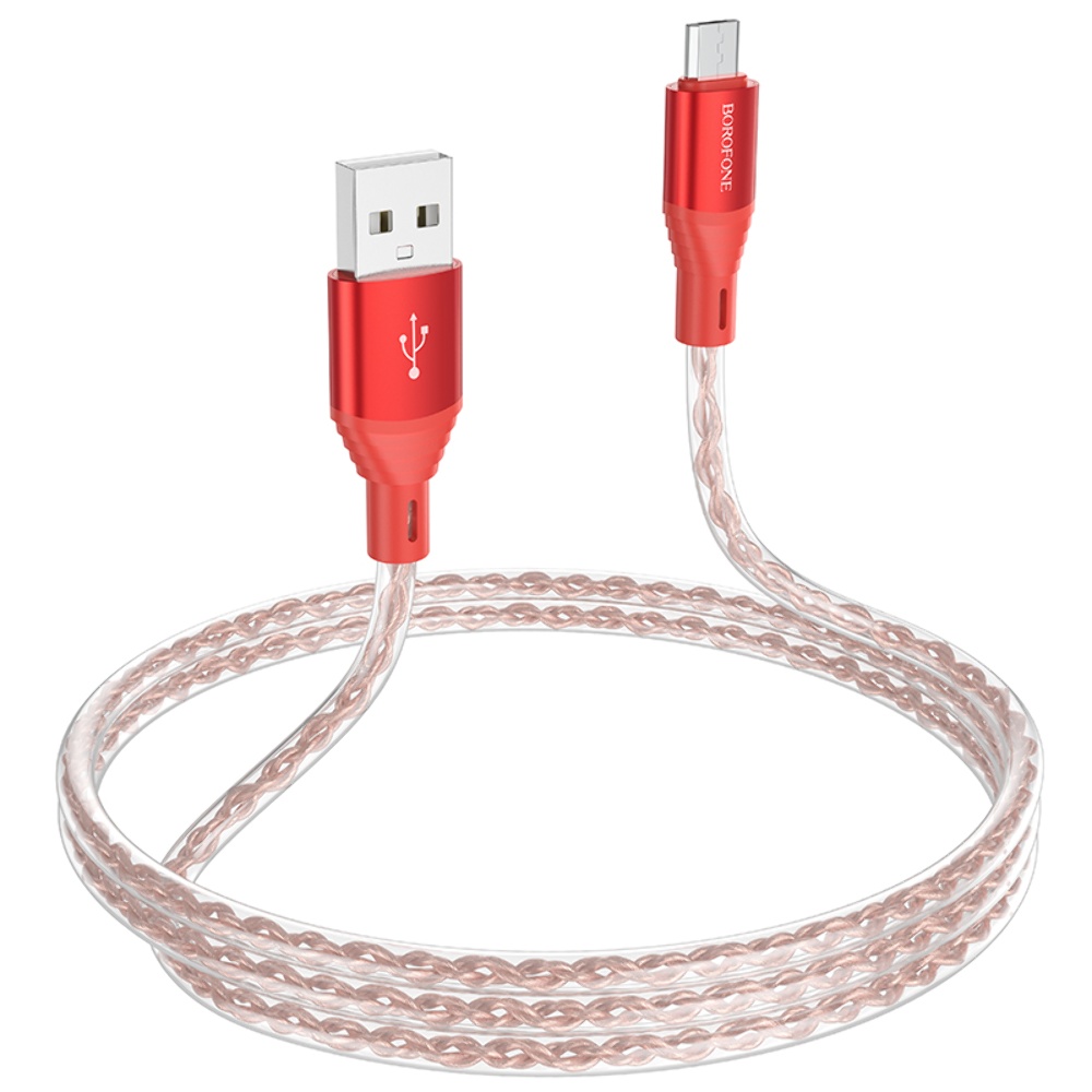 Кабель Borofone BX96 USB to MicroUSB 1m red