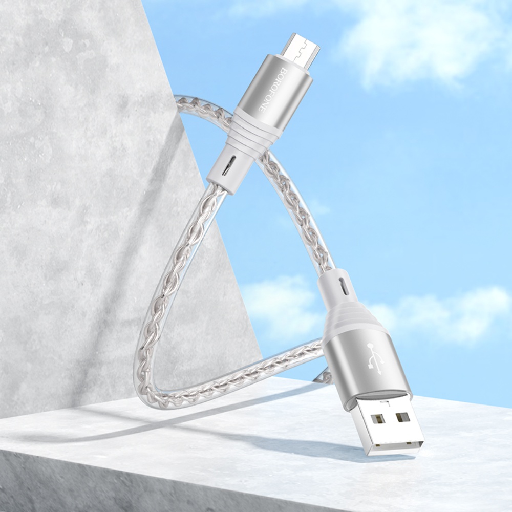 Кабель Borofone BX96 USB to MicroUSB 1m grey