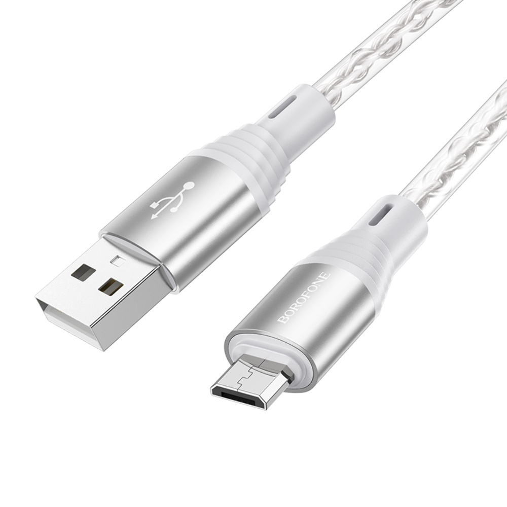 Кабель Borofone BX96 USB to MicroUSB 1m grey