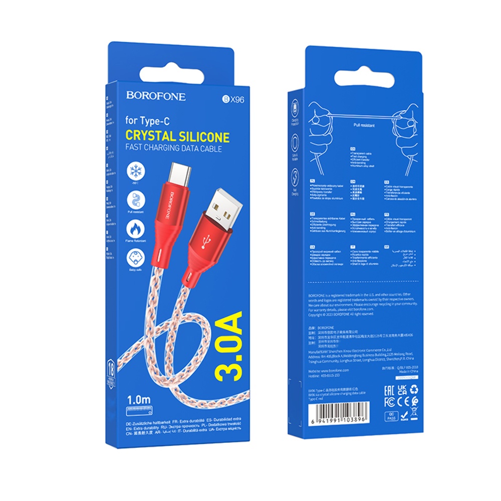 Кабель Borofone BX96 USB to Type-C 1m red